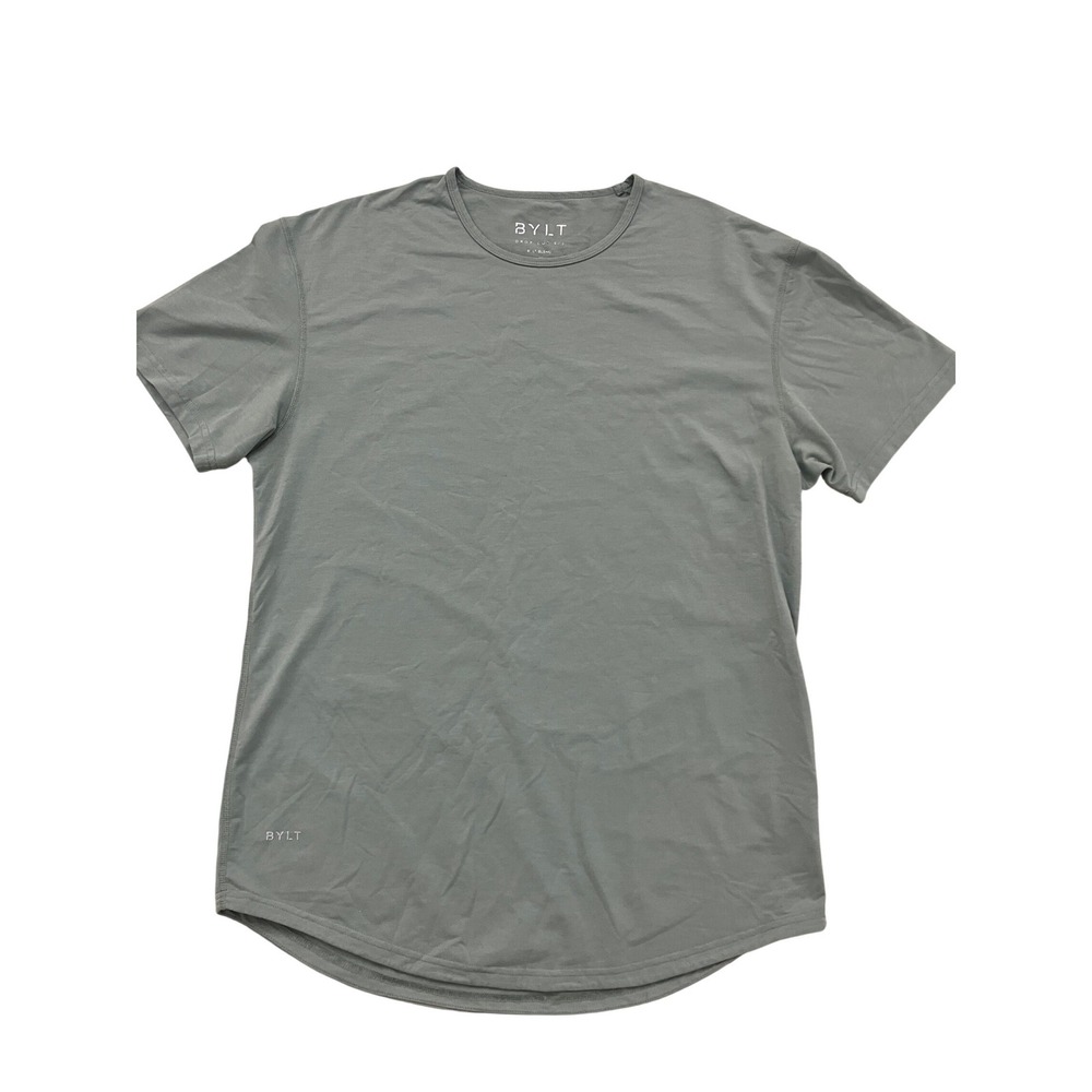 BYLT Premium Basics Drop Cut SS‎ T-Shirt Sage Green Mens Large Athletic Fit Tee